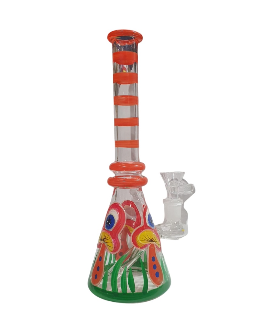 [Temp-SHP-000003621] Mushroom Print Glass Bong 8'