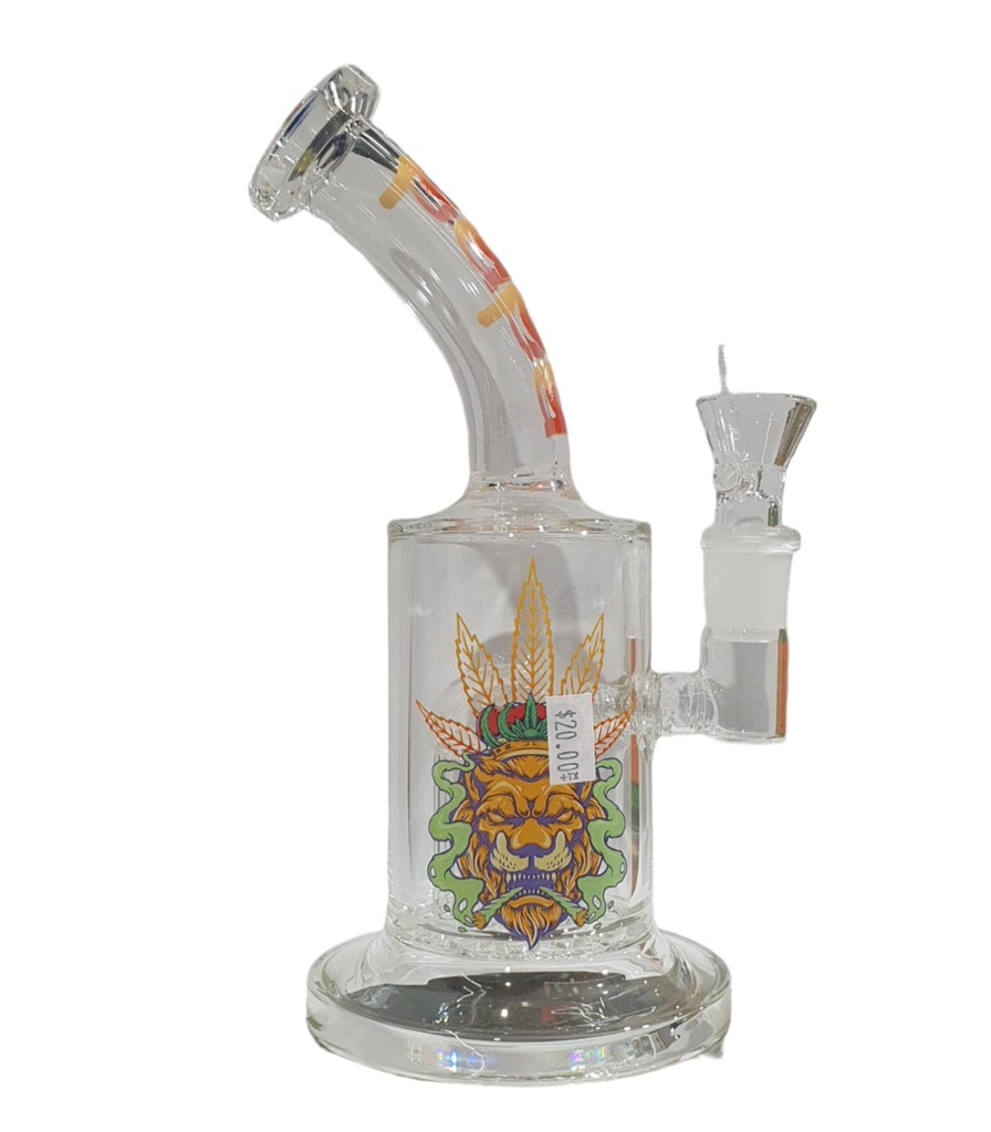 [Temp-SHP-000000513] Baba Lion Cylinder shape Design Water Pipe 9'