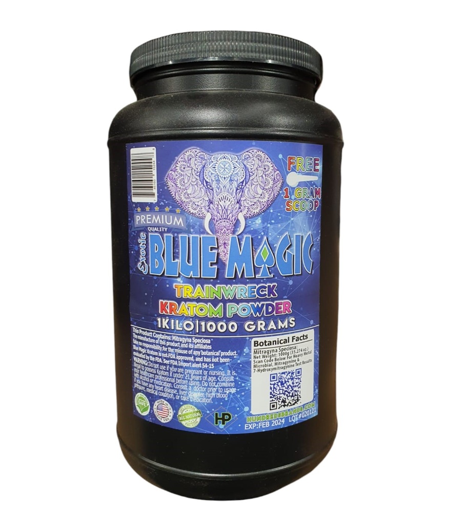 [Temp-SHP-000000783] Blue Magic Kratom Powder 1 Kilo (TrainWreck)