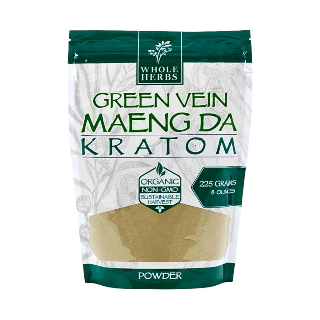[Temp-SHP-000005990] Whole Herbs Kratom Powder (Maeng Da Green Vein, 8oz)