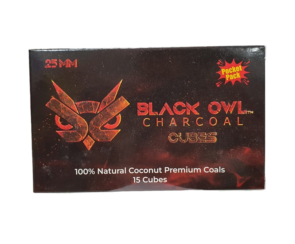 [Temp-SHP-000000727] Black Owl Charcoal (25mm 15cubes)