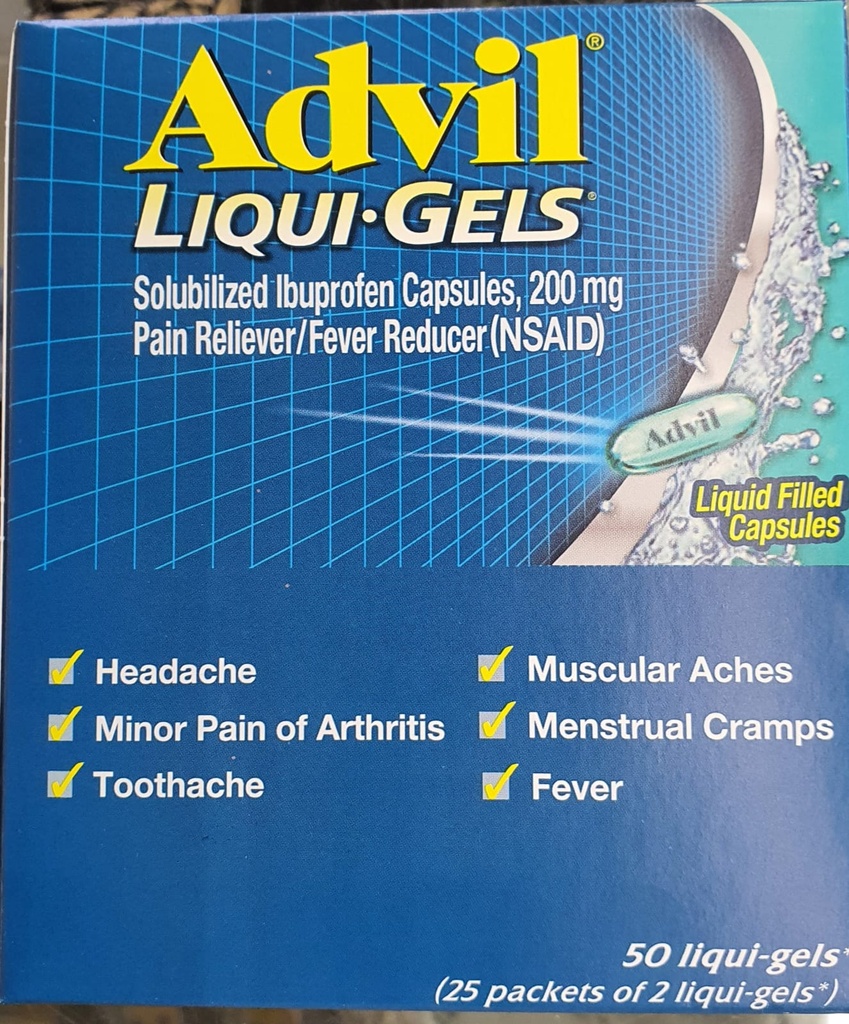 [Temp-SHP-000000122] Advil (NSAID) liquid gels 25x2