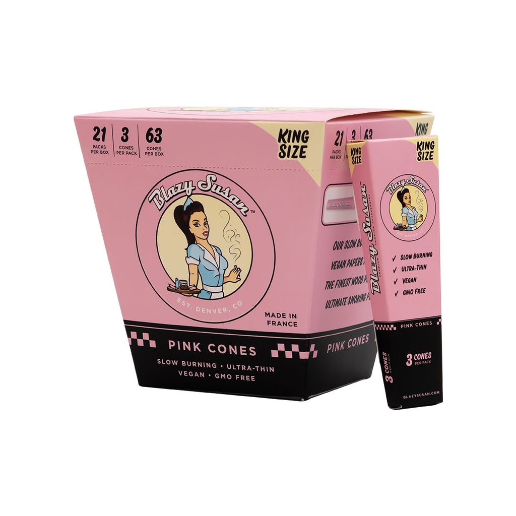 [Temp-SHP-000000753] Blazy Suzan Cones - 21pk (1 -1/4 6pk, Pink)