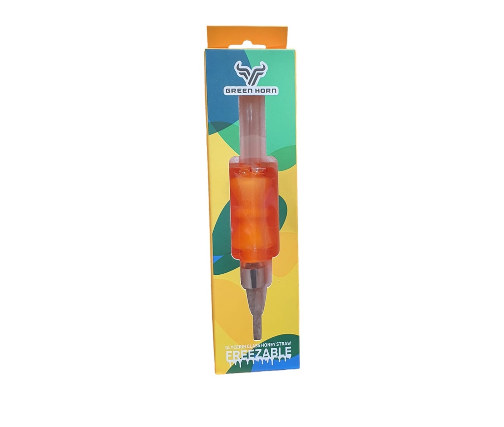 [Temp-SHP-000002082] Green Horn Glass Straw